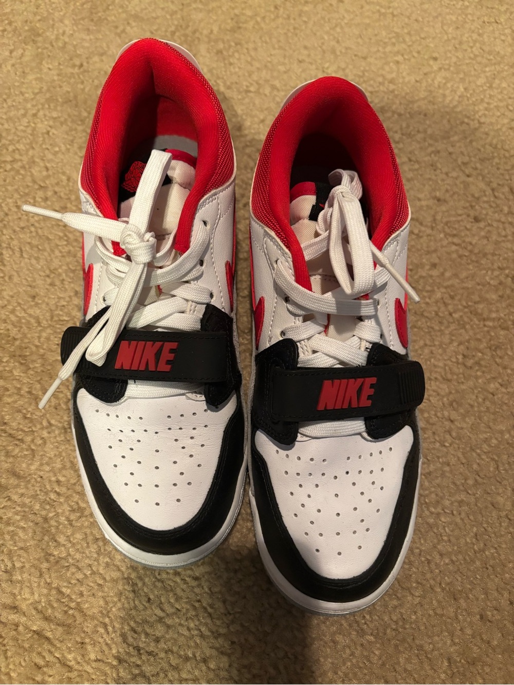 Jordan/ Nike Kids Sneakers Red and White, size 5.5